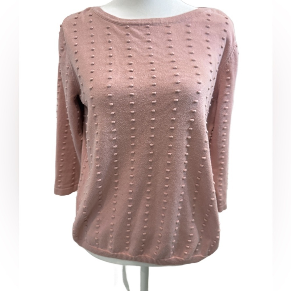 Tu Textured Knit Sweater in Dusty Rose. size Small
